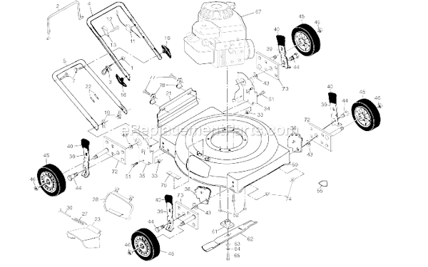 Weed Eater WM45N22SA Rotary Lawn Mower Page A Diagram