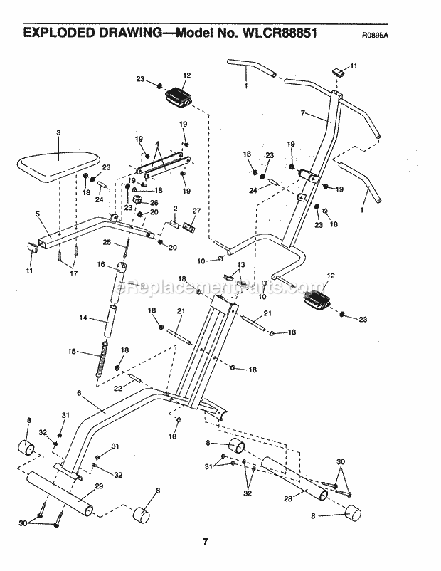 Weslo WLCR8885.1 Body Glide Page A Diagram