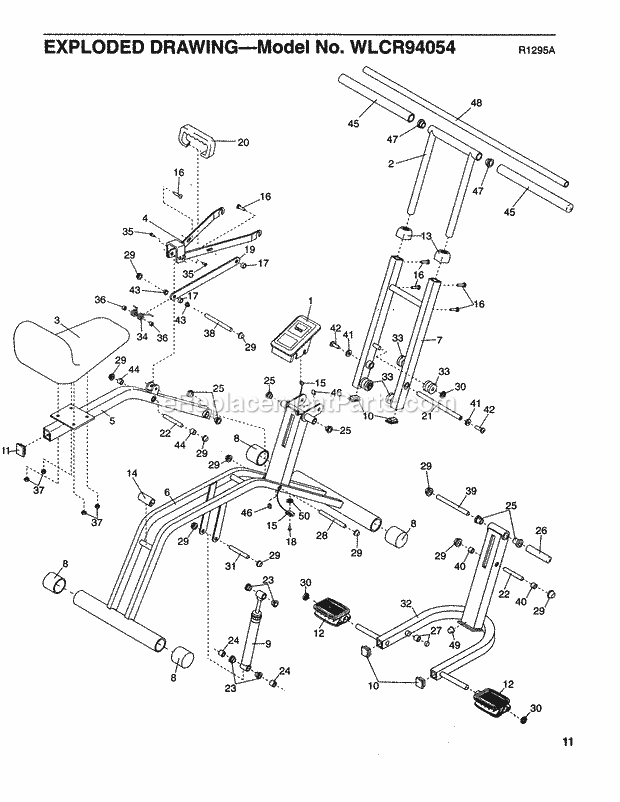 Weslo WLCR9405.4 Aerobic Glide Plus Page A Diagram