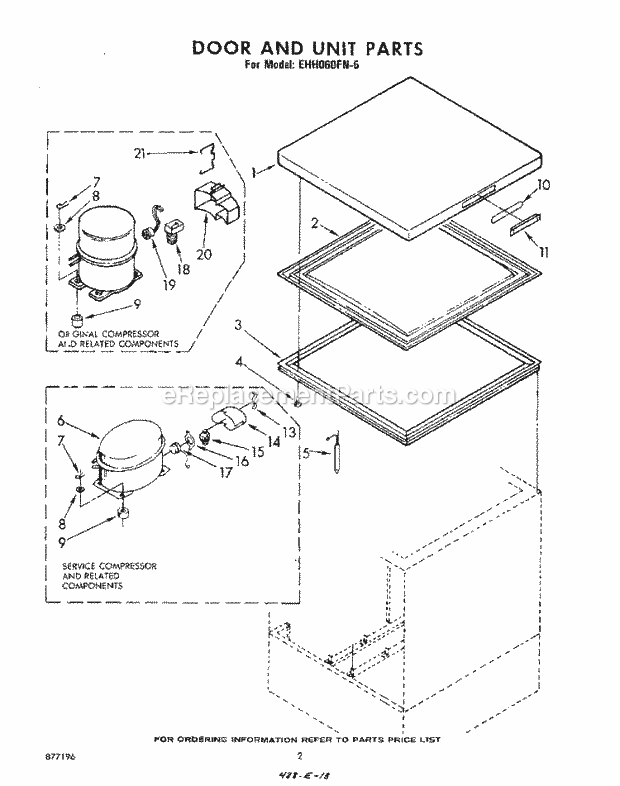 Whirlpool EHH060FN5 Chest Freezer Section Diagram